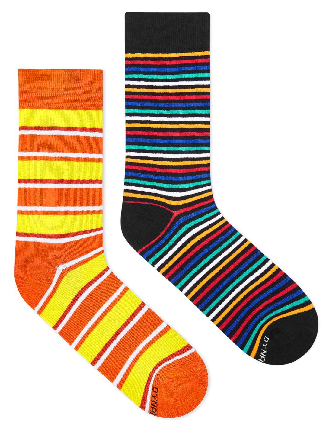 

Dynamocks Pack Of 2 Striped Ribbed Calf-Length Socks, Orange