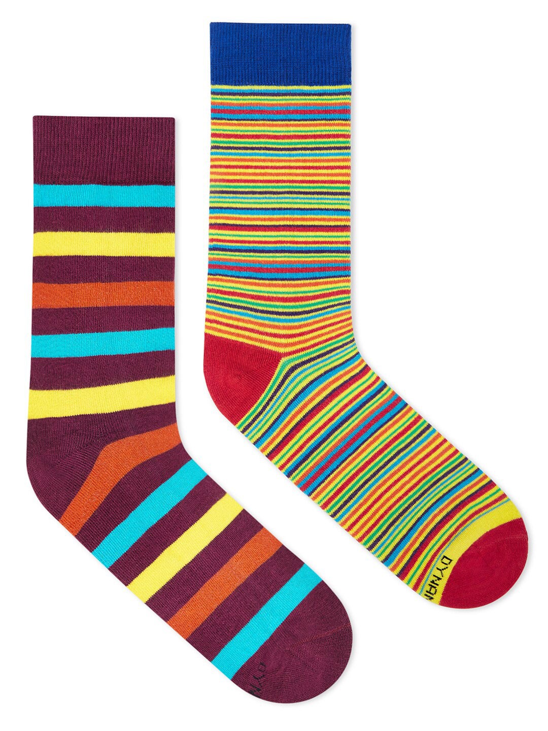 

Dynamocks Pack Of 2 Striped Calf-Length Socks, Red