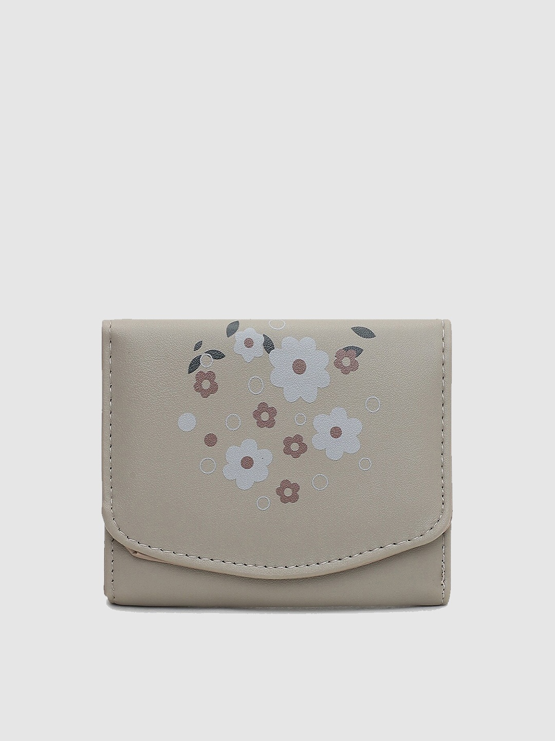 

max Women Floral Printed PU Three Fold Wallet with SD Card Holder, Blue