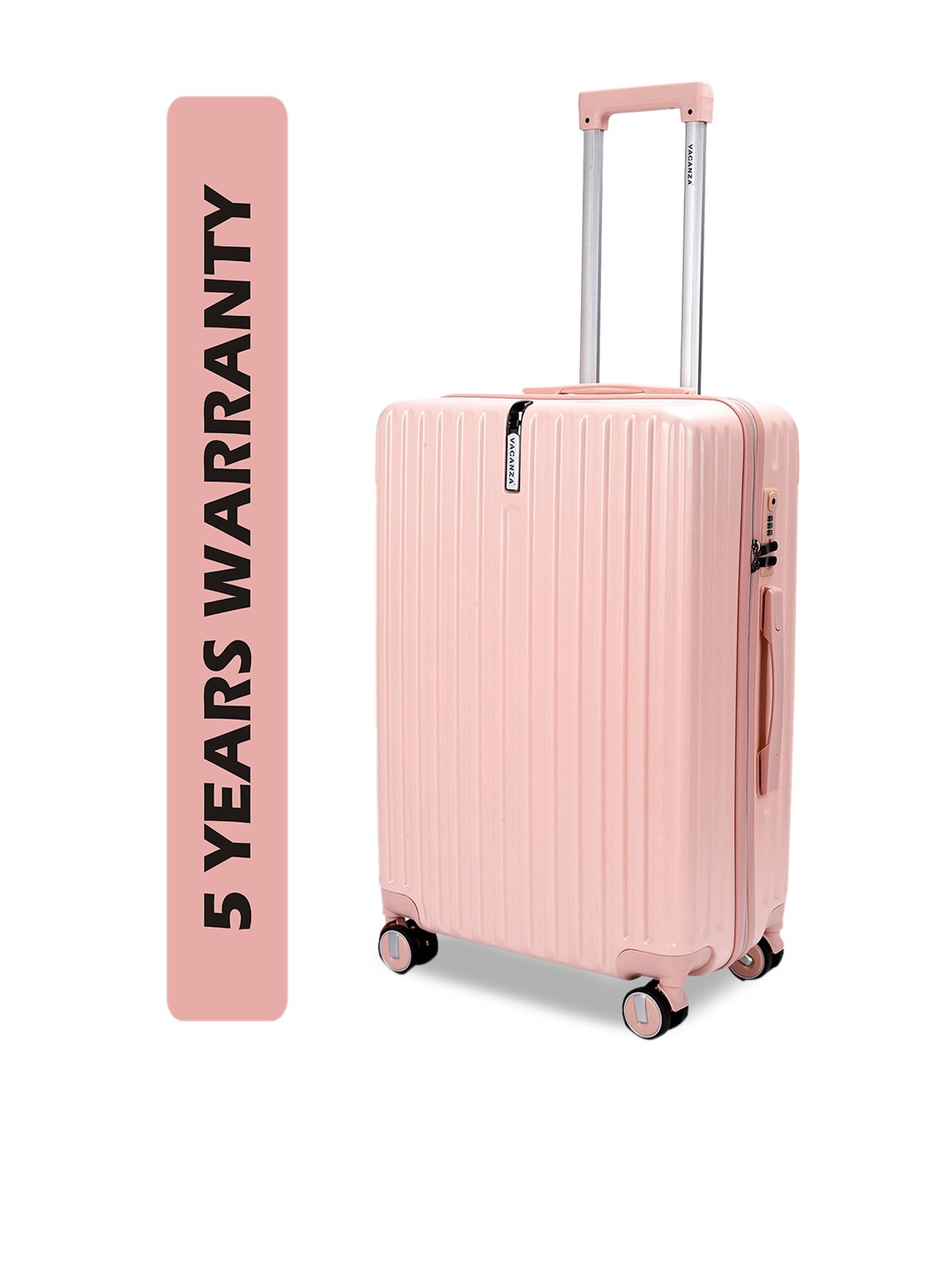 3G Textured Hard-Sided Medium Trolley Suitcase, Pink