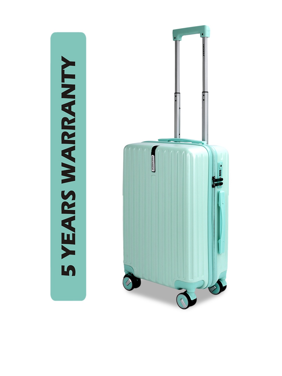 

3G Textured Hard-Sided Small Trolley Suitcase, Green