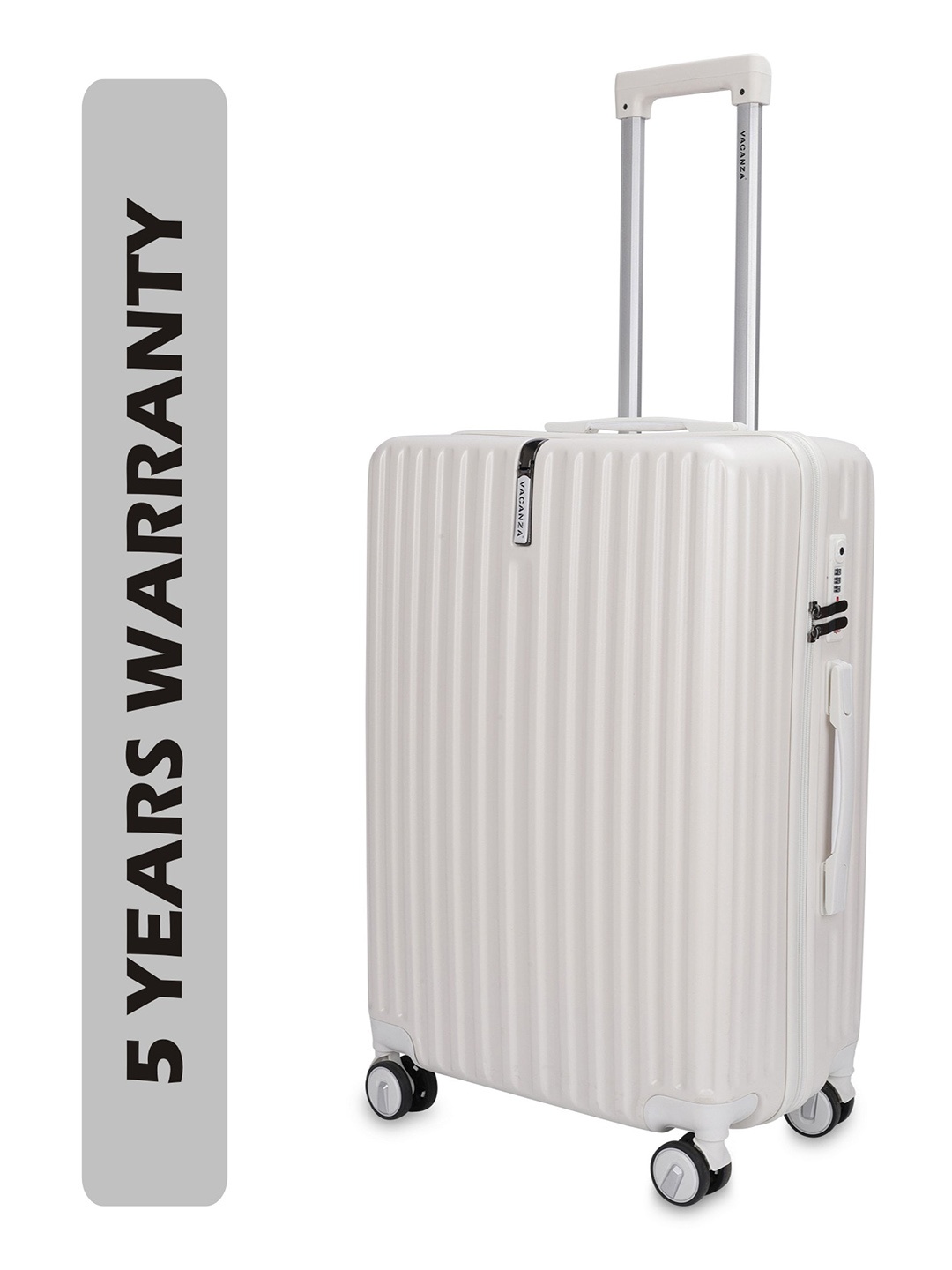 

3G Soft-Sided Medium 360-Degree Rotatable Trolley Suitcase Bag, White