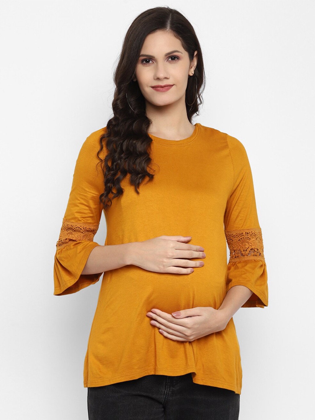 

Momsoon Bell Sleeves Maternity Top, Mustard