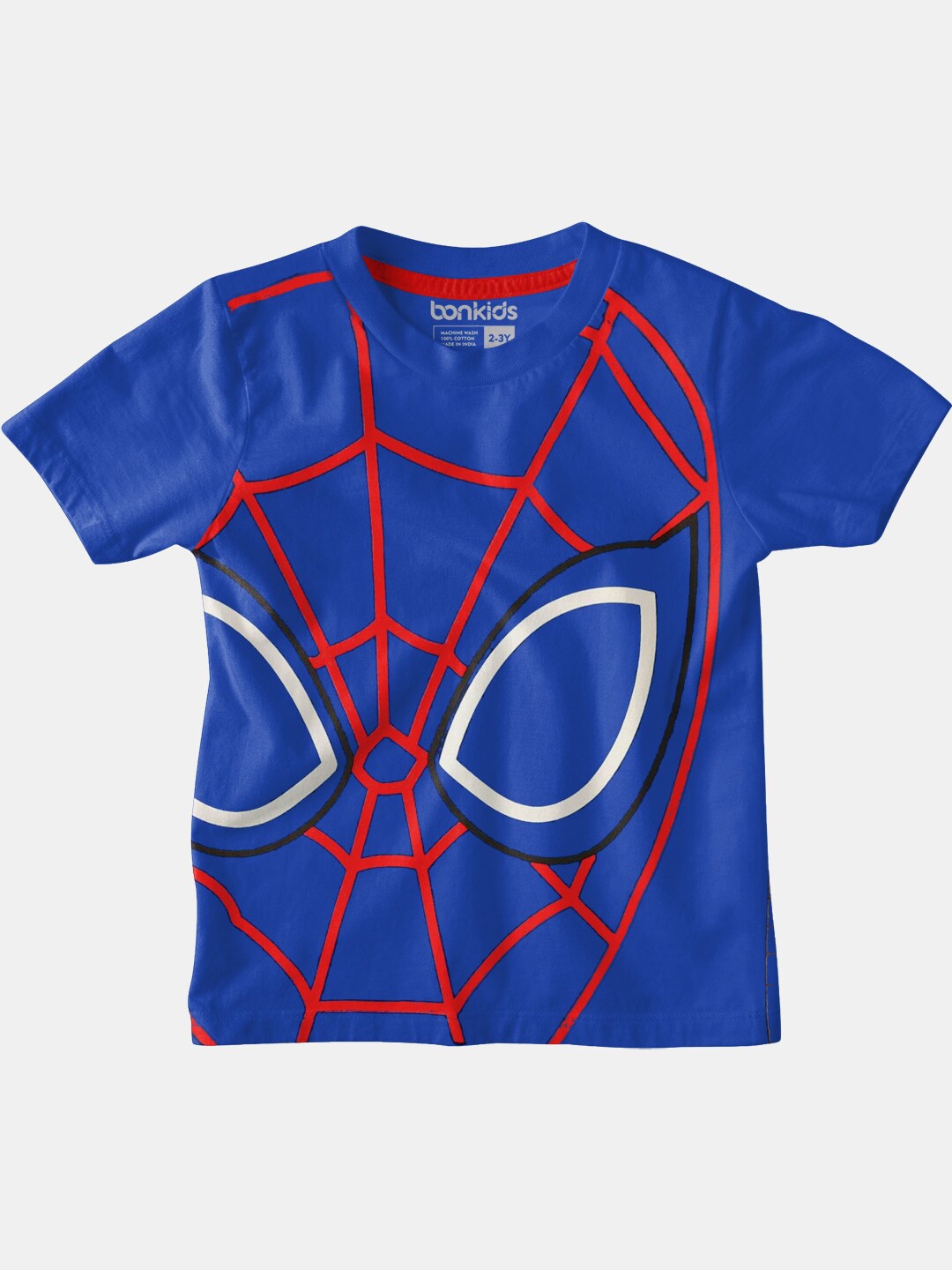 

BONKIDS Boys Spider-Man Printed Cotton T-shirt, Blue