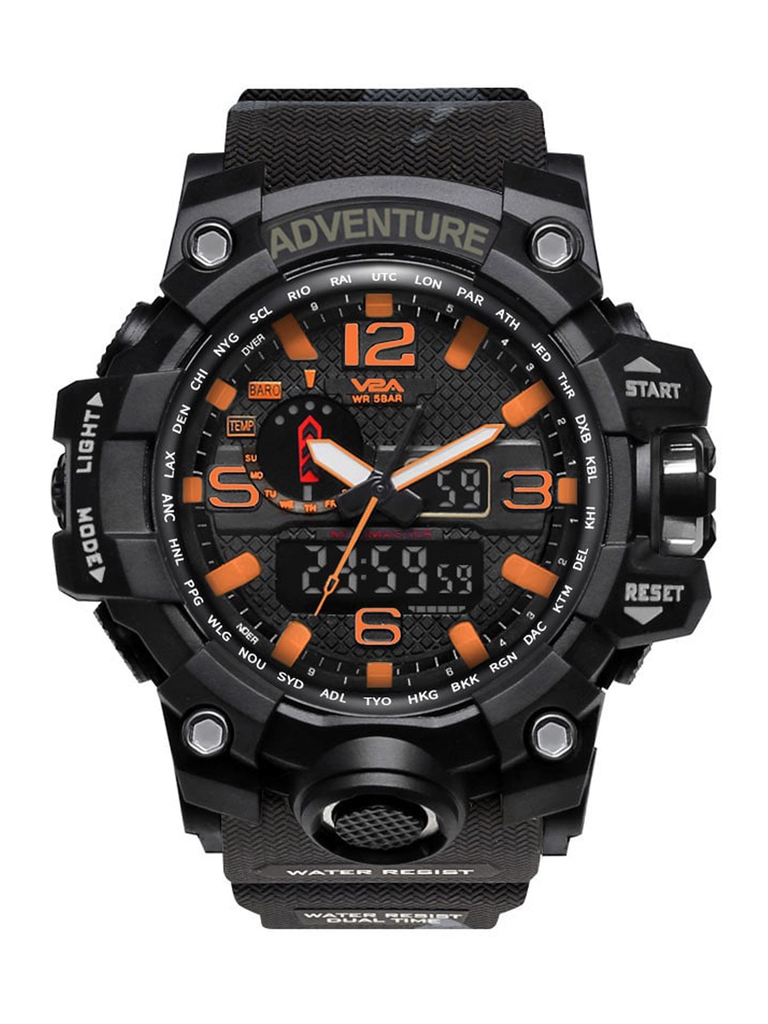 

V2A Men Textured Dial Multi Function Analogue and Digital Watch-V2A-1545MC-Black-01