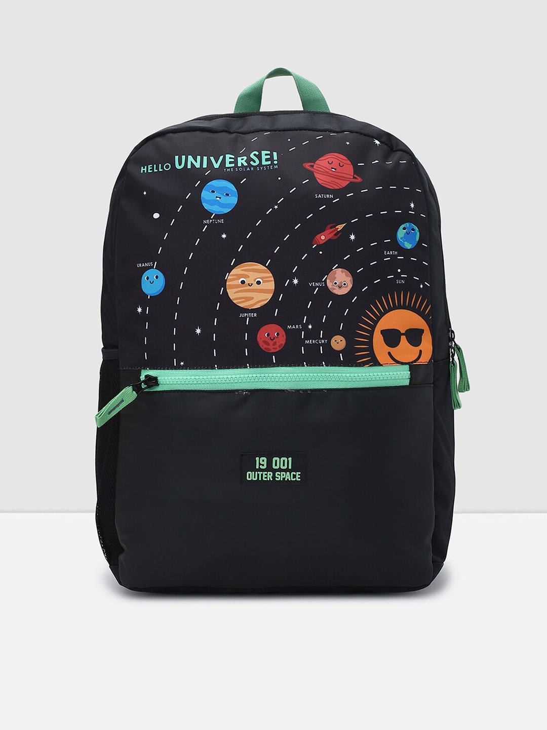 

max Boys Graphic Printed Medium Backpack, Black