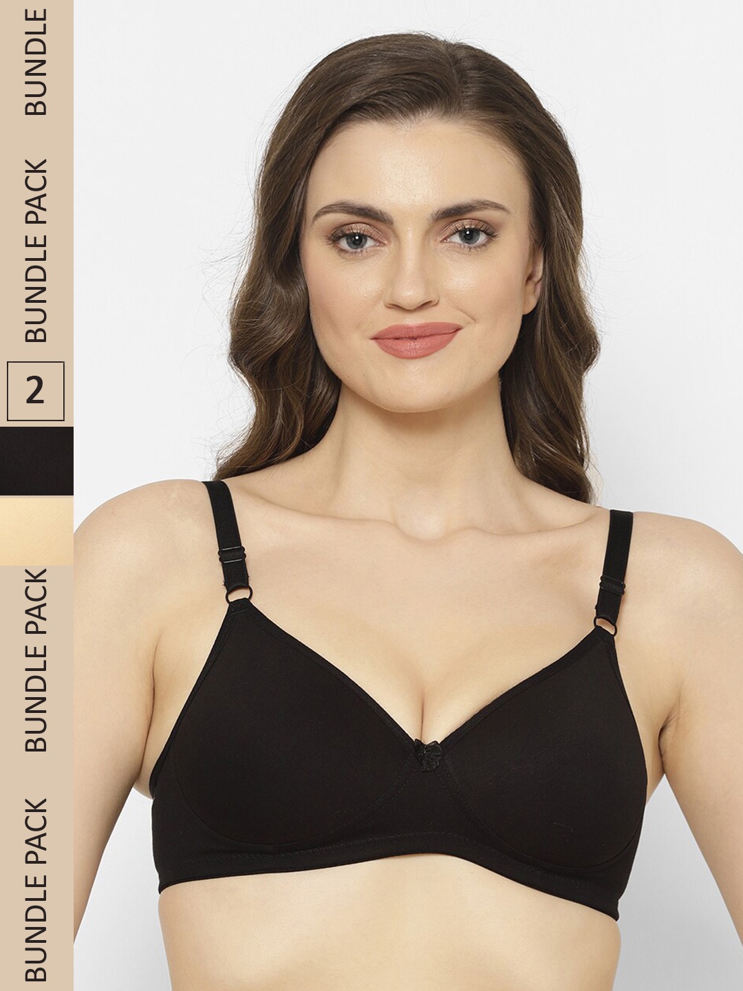 

Floret Black & Beige Pack Of 2 Lightly Padded Push-Up Bra