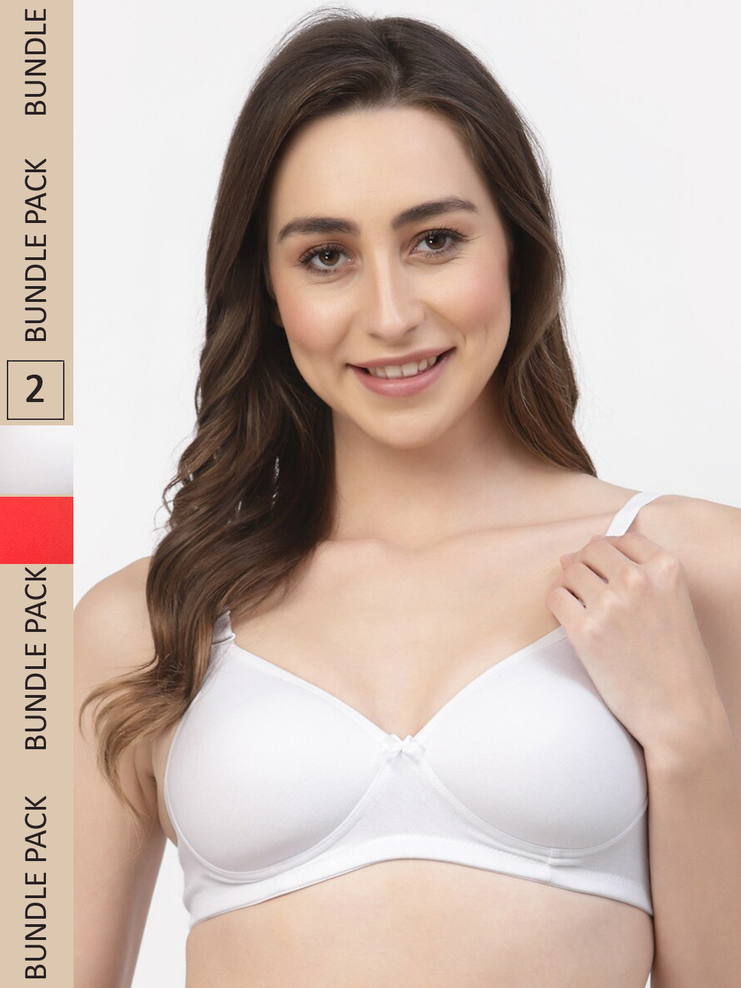 

Floret Pack of 2 Lightly Padded Non-Wired Seamless All Day Comfort Push-Up Bra, White