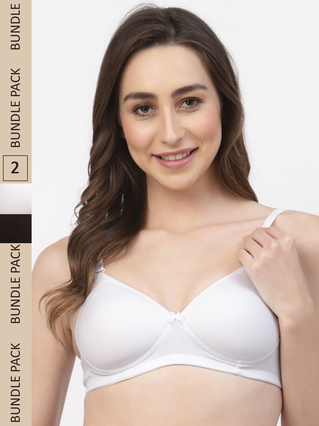 

Floret Pack Of 2 Lightly Padded Non-Wired All Day Comfort Seamless Push-Up Bra, White