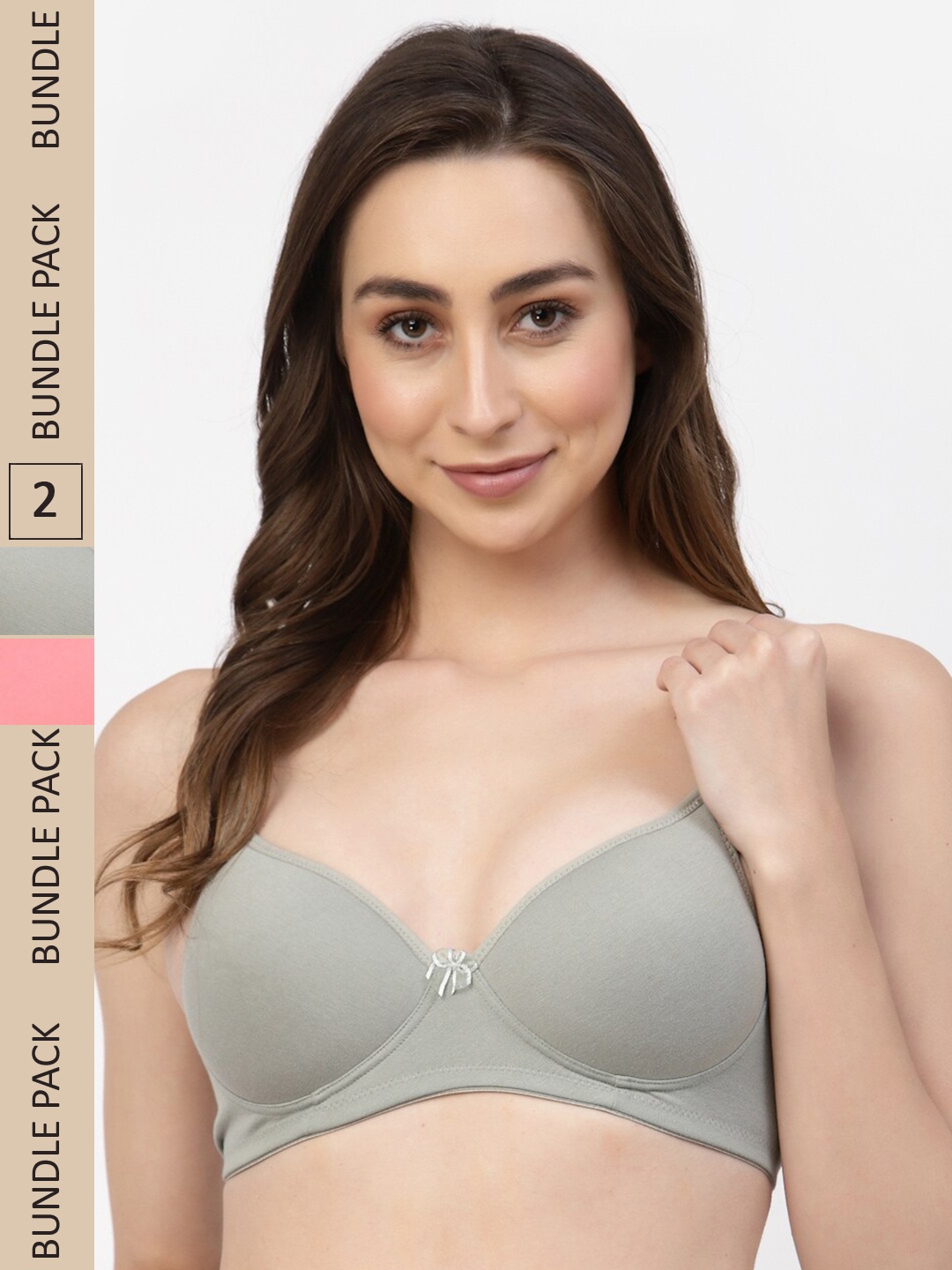 

Floret Pack of 2 Heavily Padded Push-Up Bra, Sea green