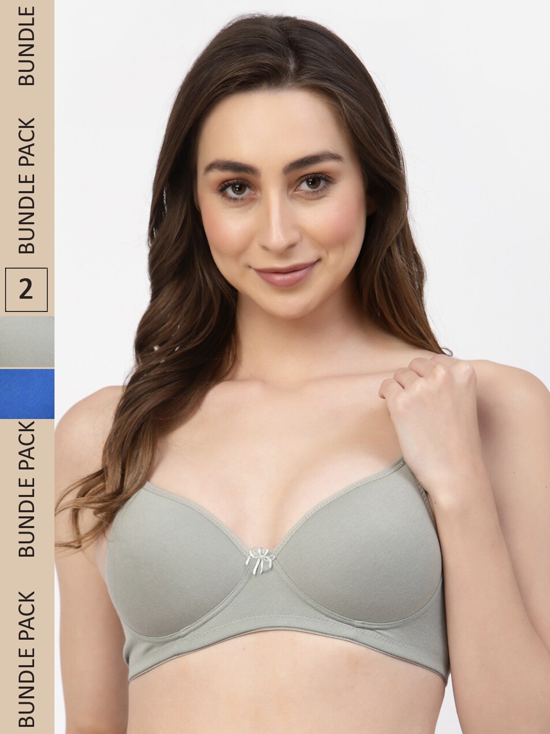 

Floret Pack of 2 Heavily Padded Seamless Bra T3010_Iceberg-Blue_30B, Sea green