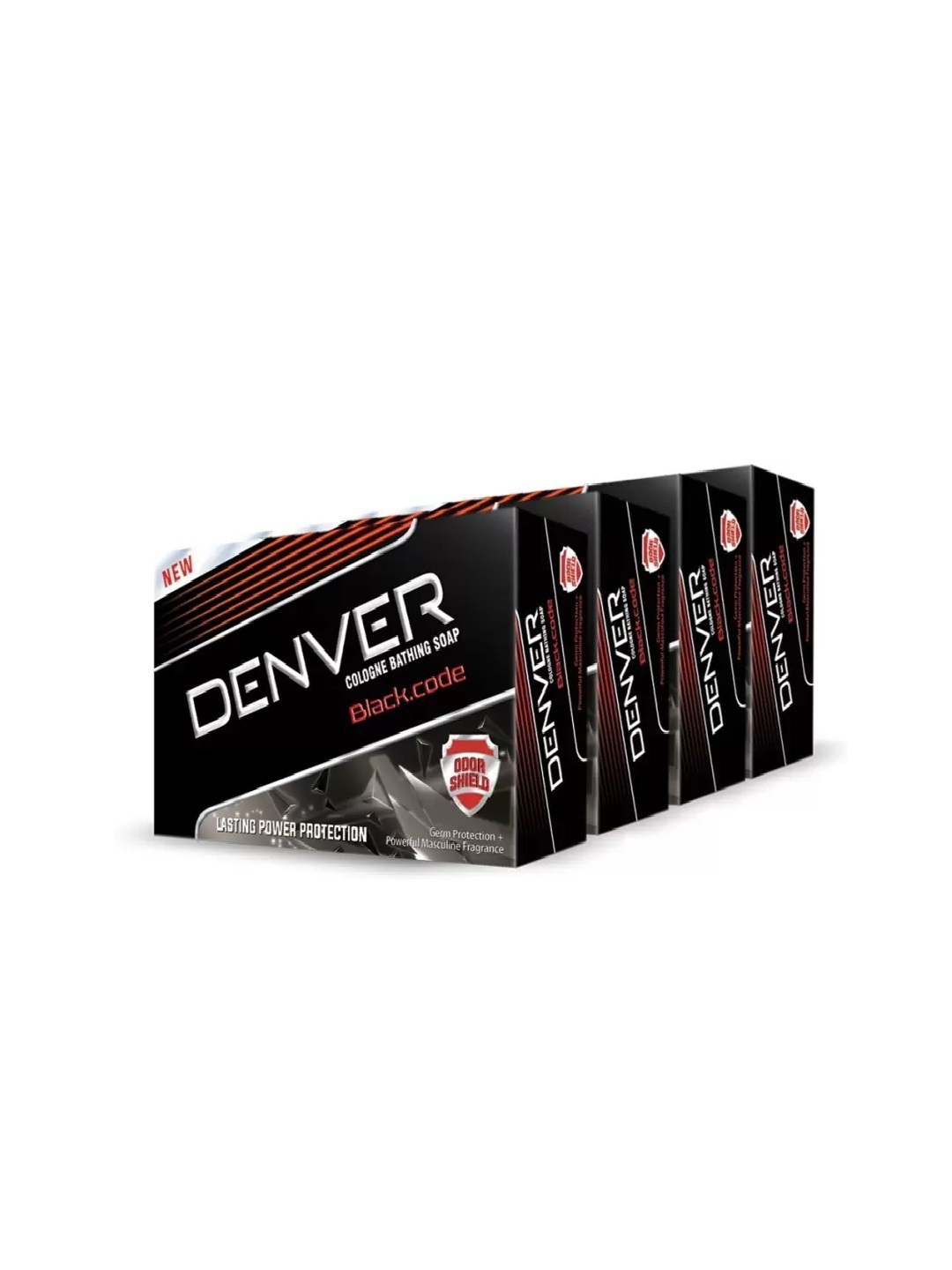 

Denver Set Of 4 Odor Shield Black Code Cologne Bathing Soap - 125g Each