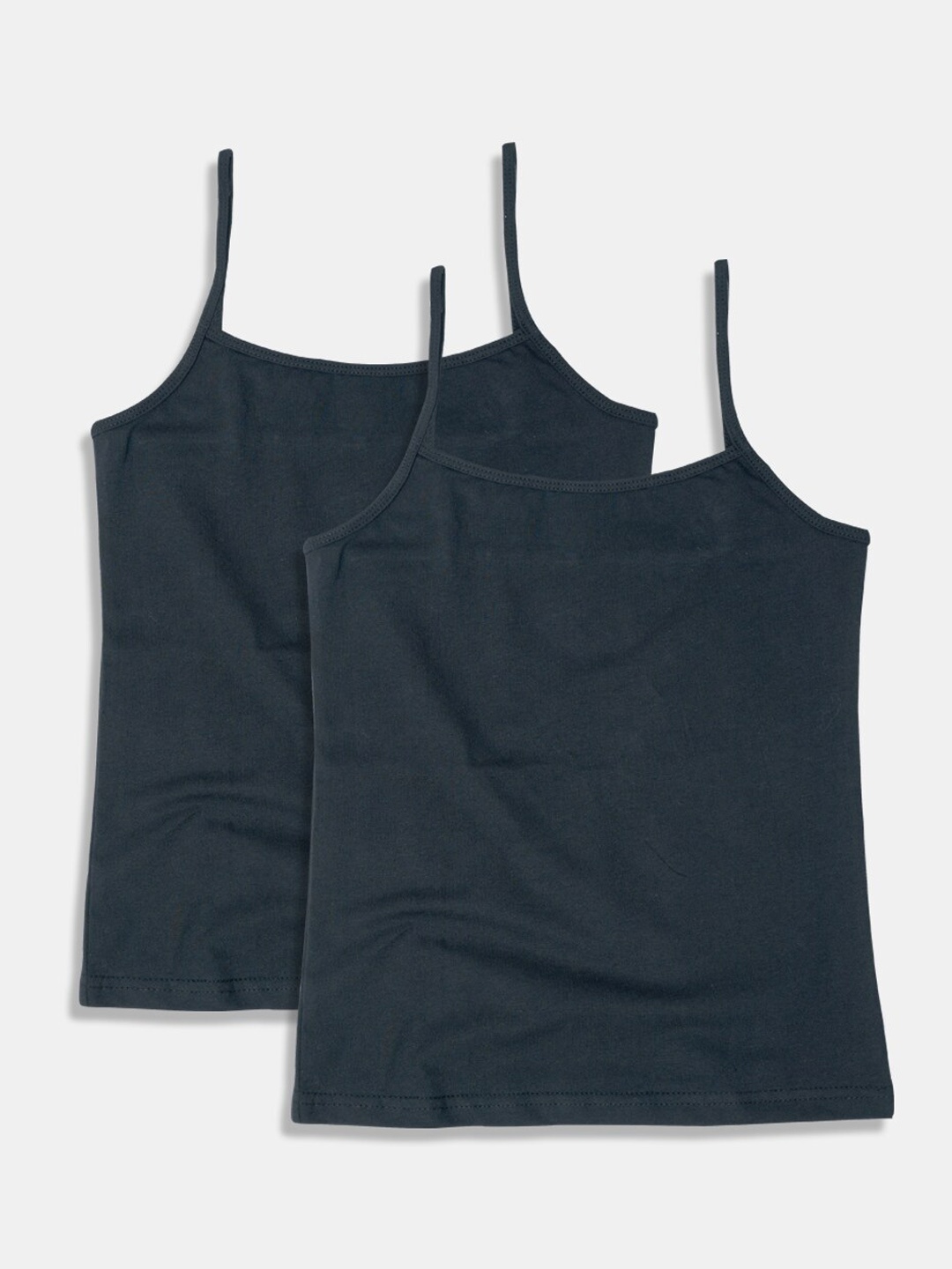 

Sillysally Girls Pack Of 2 Non Padded Camisoles- 17106, Black