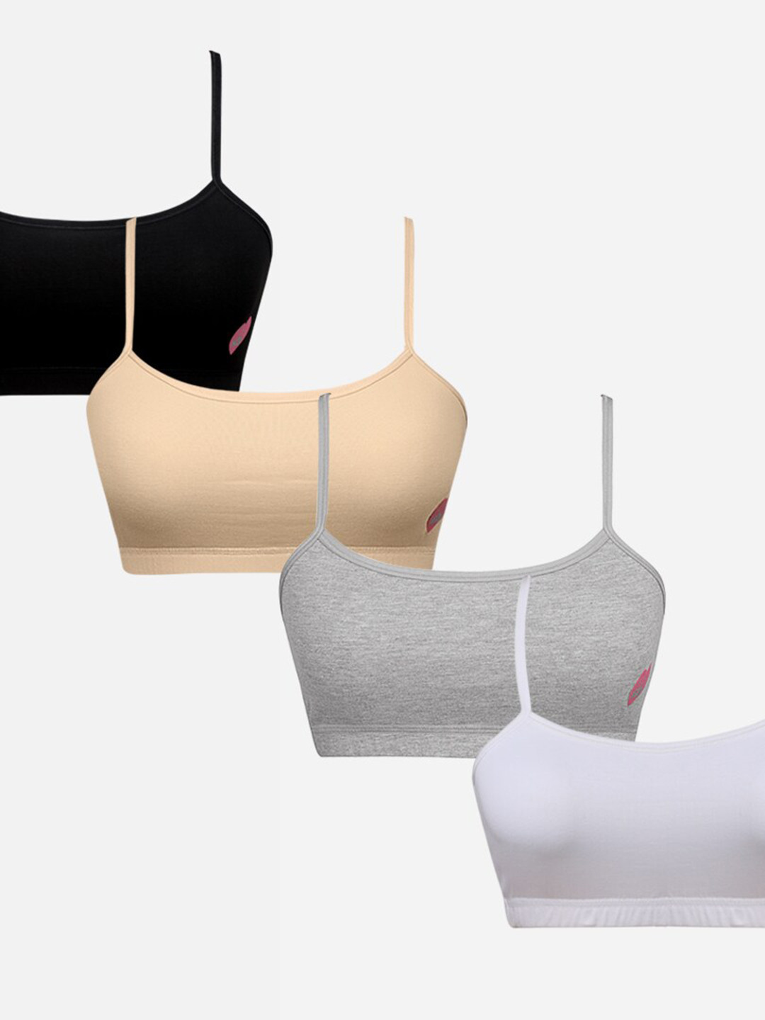 

Sillysally Pack Of 4 Non Padded Sports Bra, Black