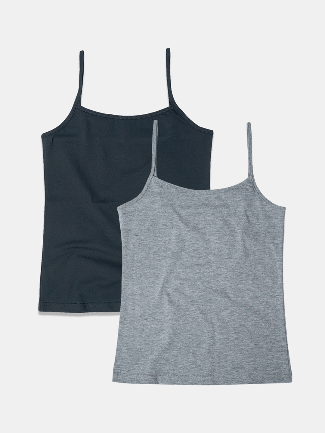 

Sillysally Girls Pack Of 2 Non Padded Adjustable Straps Camisoles, Black