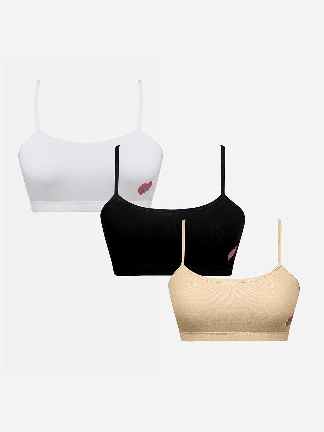 

Sillysally Pack Of 3 Non Padded Sports Bra, White