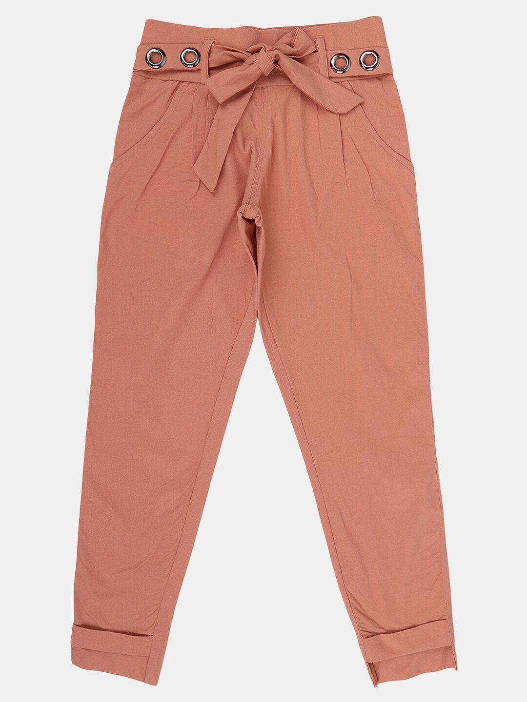 

V-Mart Girls Cotton Slim Fit Jeggings, Peach
