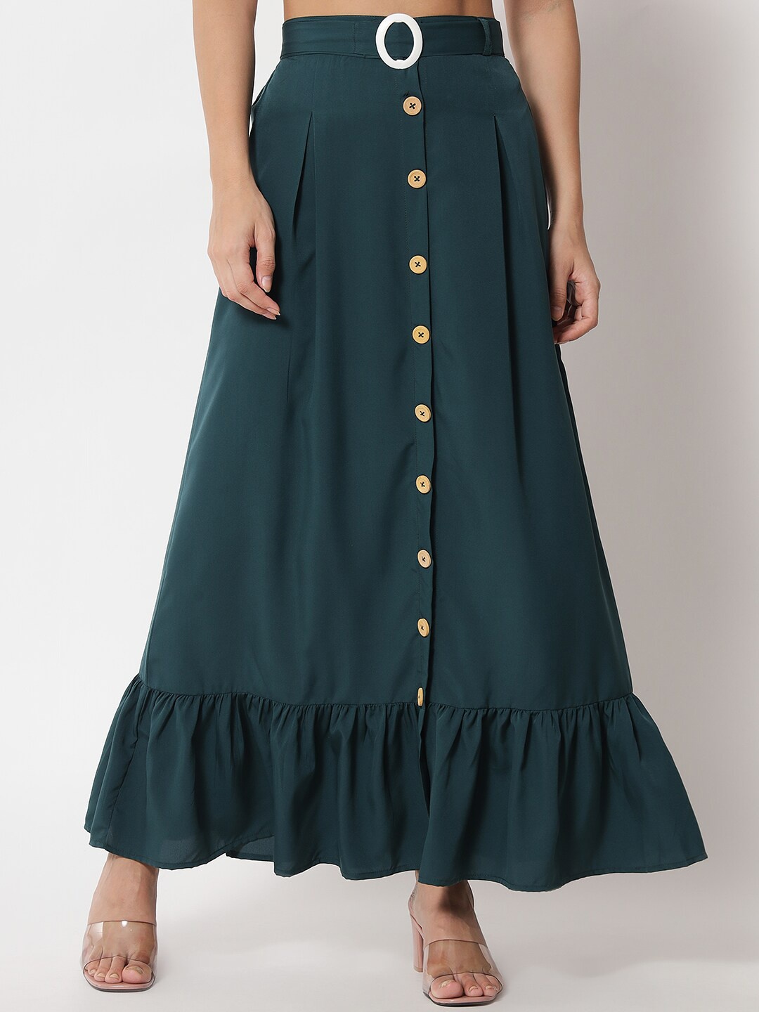 

Kannan Flared Maxi-Length Crepe Skirt, Teal