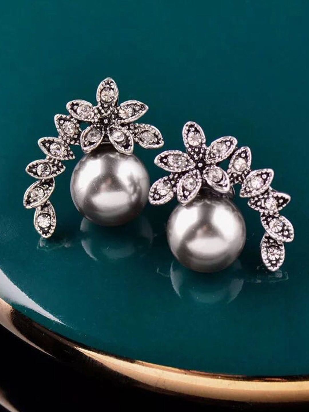 

Shining Diva Fashion Silver-Plated Contemporary Studs Earrings