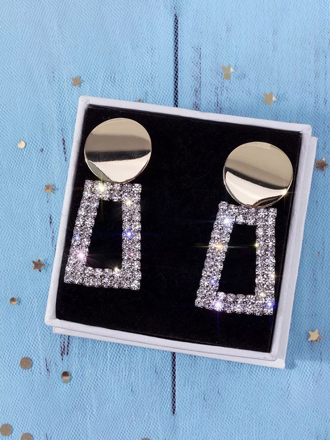 

Shining Diva Fashion Contemporary Drop Earrings, Gold