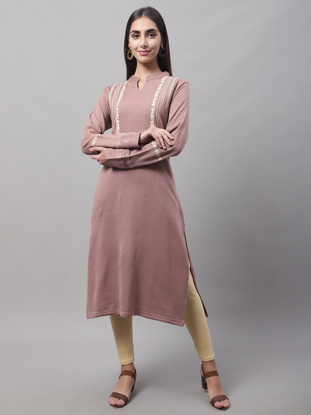 

Cantabil Women Yoke Design Acrylic Kurta, Pink