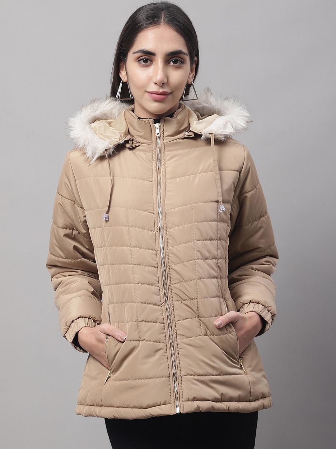 

Cantabil Women Lightweight Parka Jacket, Khaki