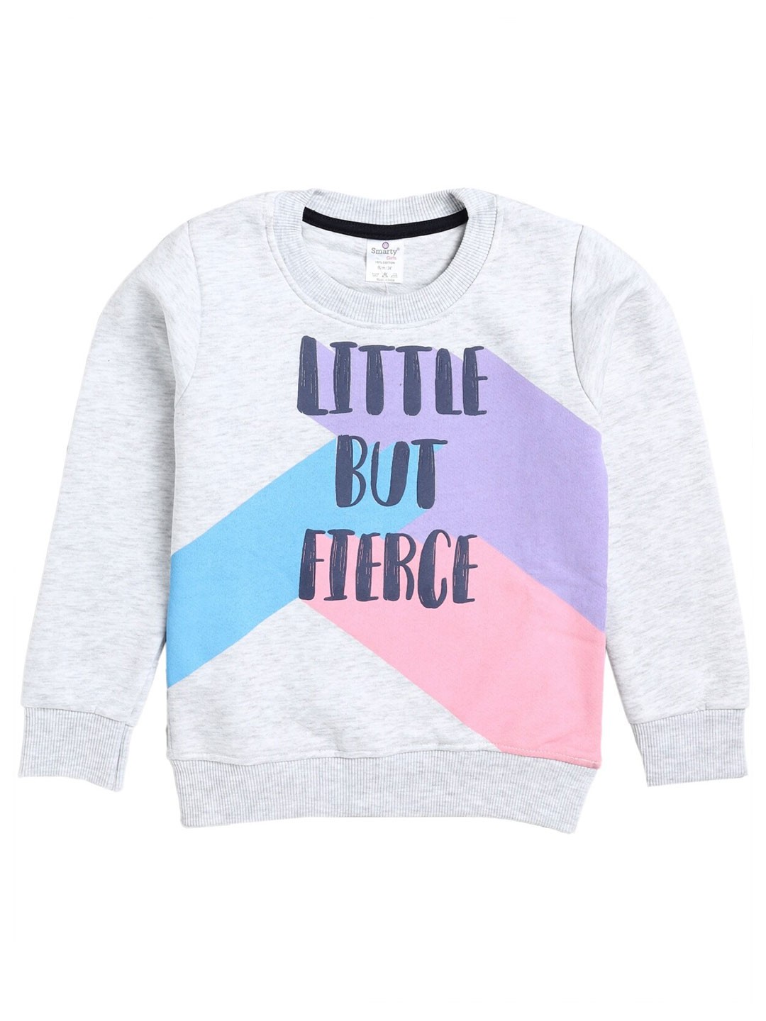 

Smarty Girls Colourblocked Cotton Sweatshirt, Grey