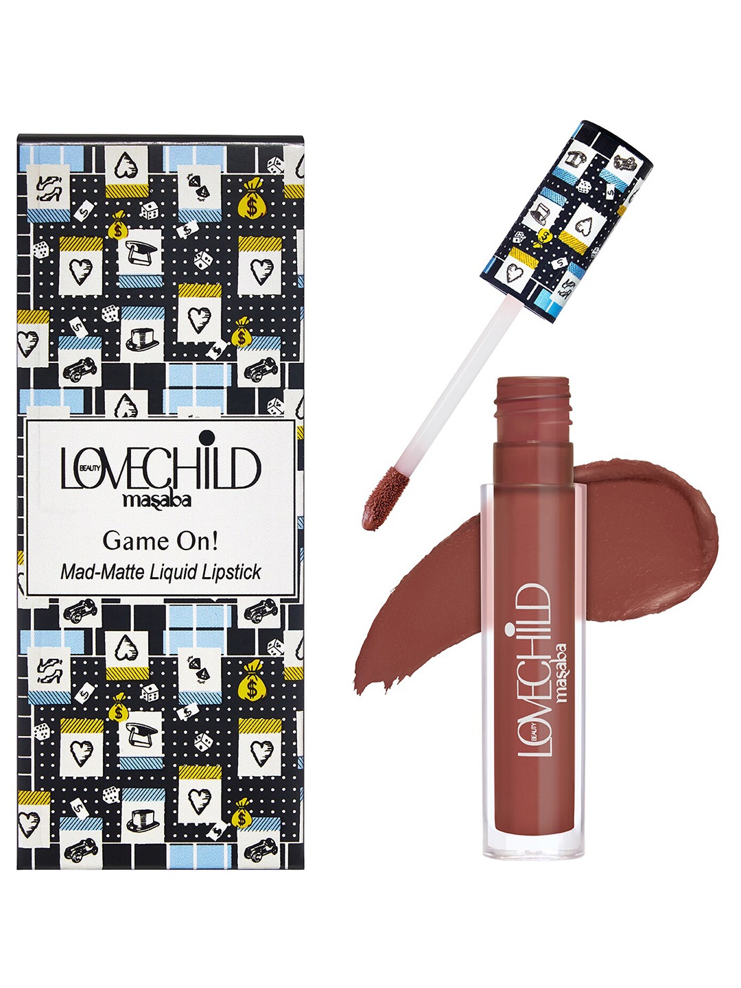 

Lovechild Masaba Game On Mad-Matte Liquid Lipstick with Caffeine 5ml - No Rules 08, Brown