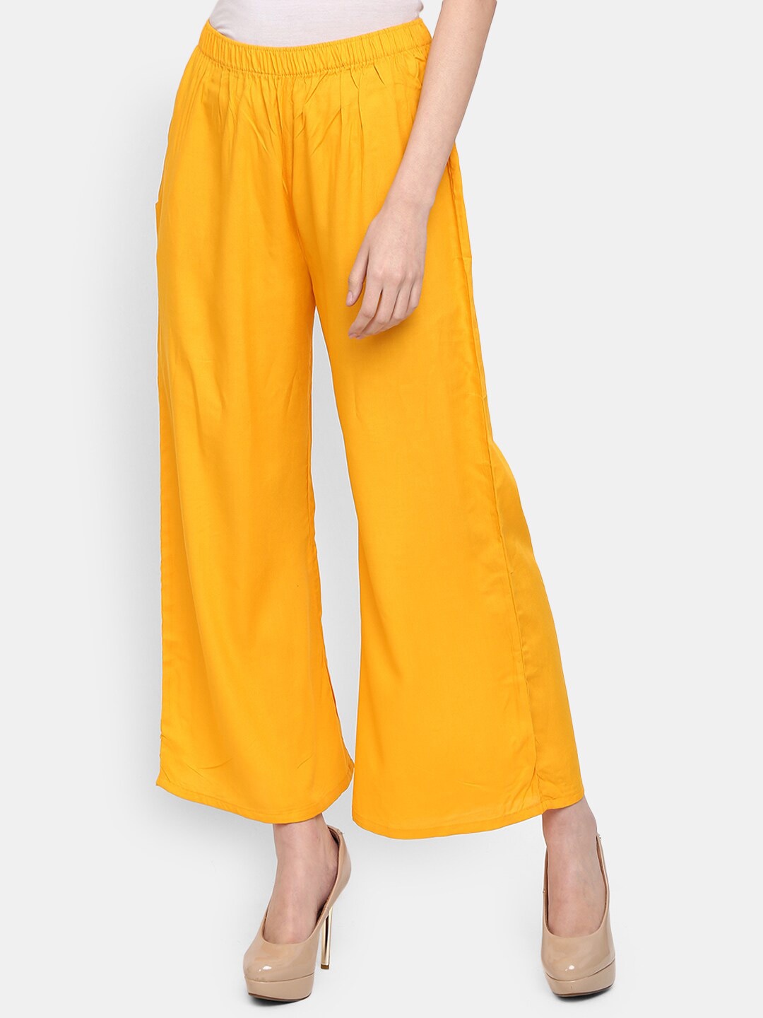 

V-Mart Women Ethnic Cotton Palazzo, Mustard