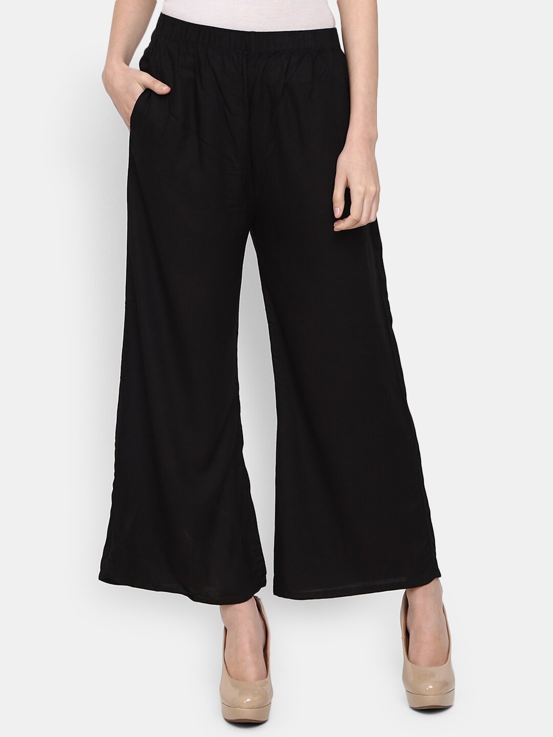 

V-Mart Women Cotton Palazzo, Black