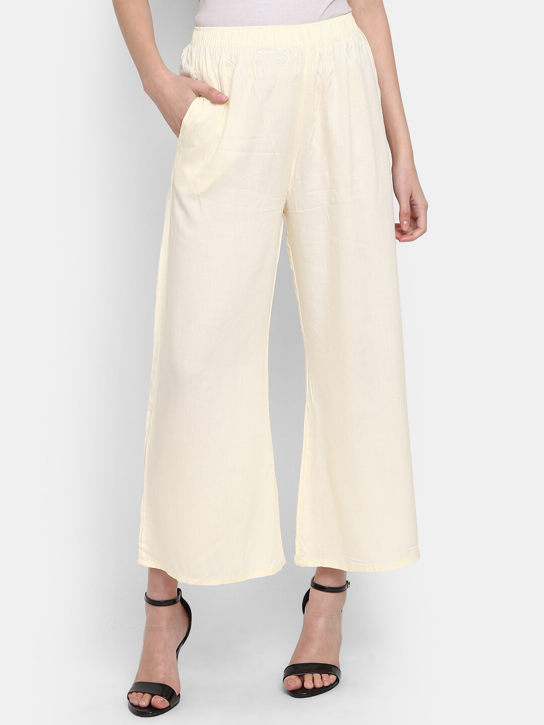 

V-Mart Women Cotton Palazzo, Off white