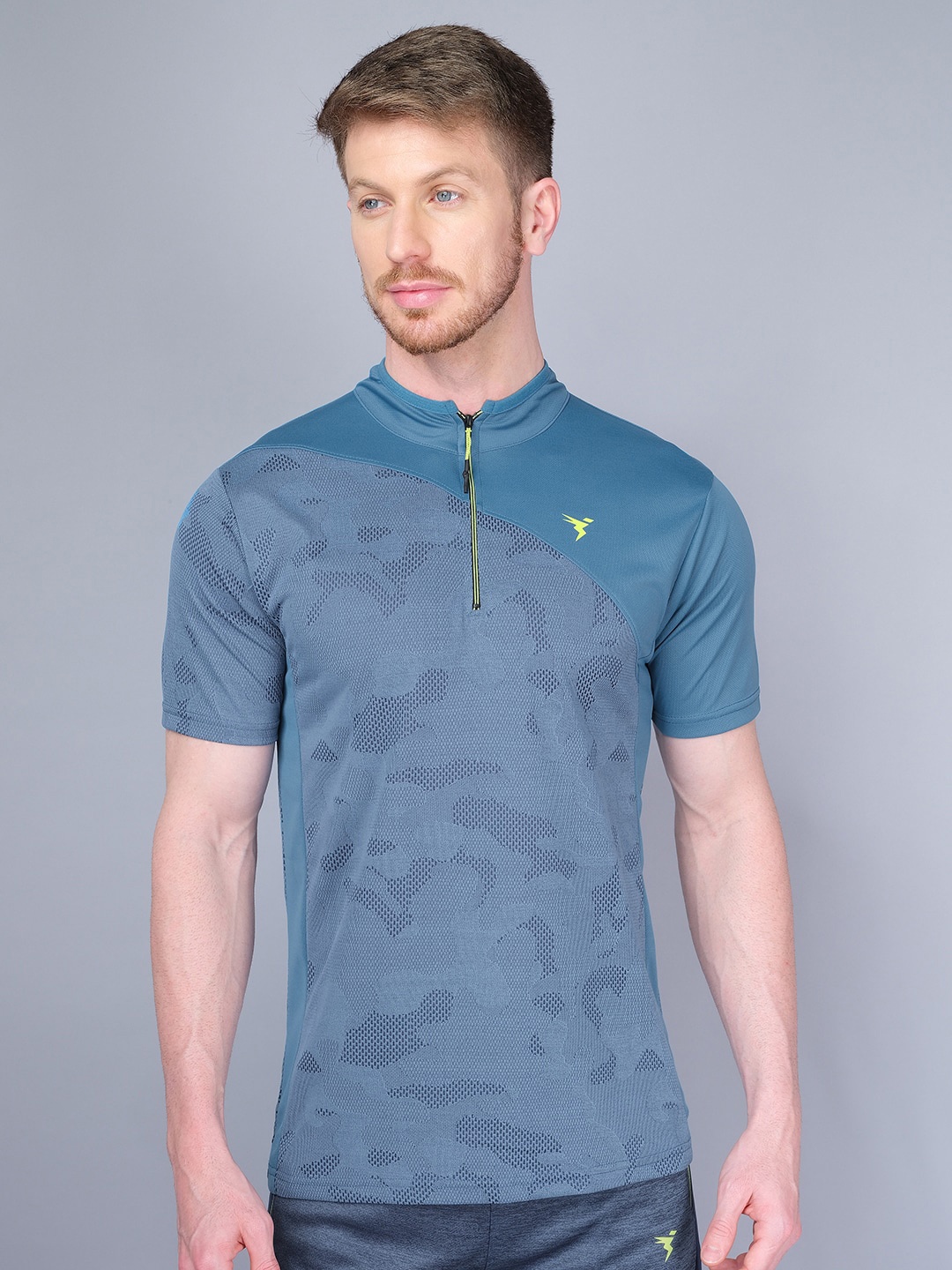 

Technosport Men Self Design Antimicrobial Sports Active T-shirt, Teal