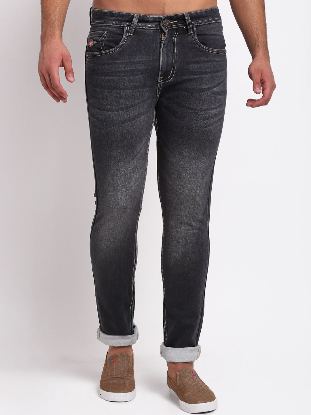 

LOUIS STITCH Men Urban Slim Fit Heavy Fade Stretchable Cotton Jeans, Grey
