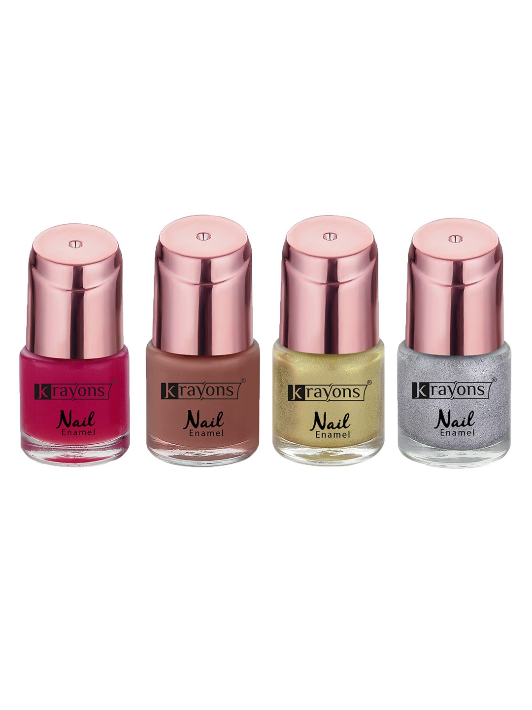 

krayons Set Of 4 Color Me Crazy Gel Long Lasting Nail Polish - 8ml Each, Pink