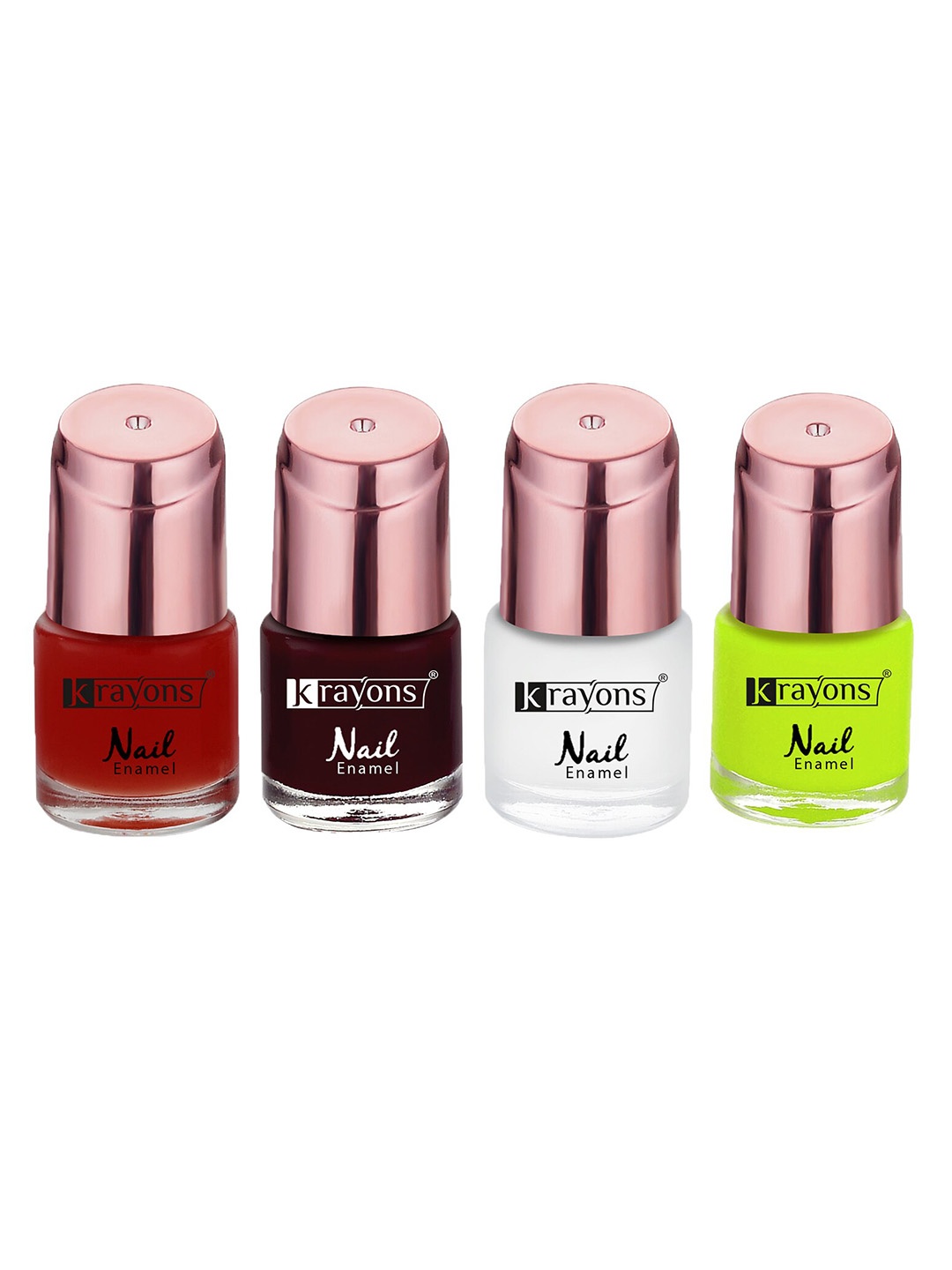 

krayons Set Of 4 Color Me Crazy Gel Long Lasting Nail Polish - 8ml Each, Red