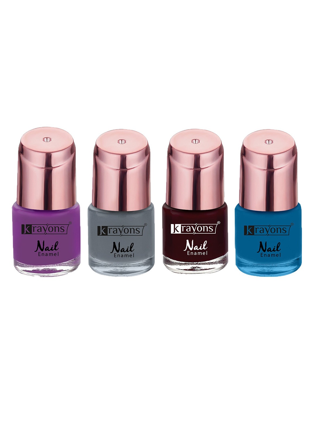 

krayons Set Of 4 Color Me Crazy Gel Long Lasting Nail Polish - 8ml Each, Purple