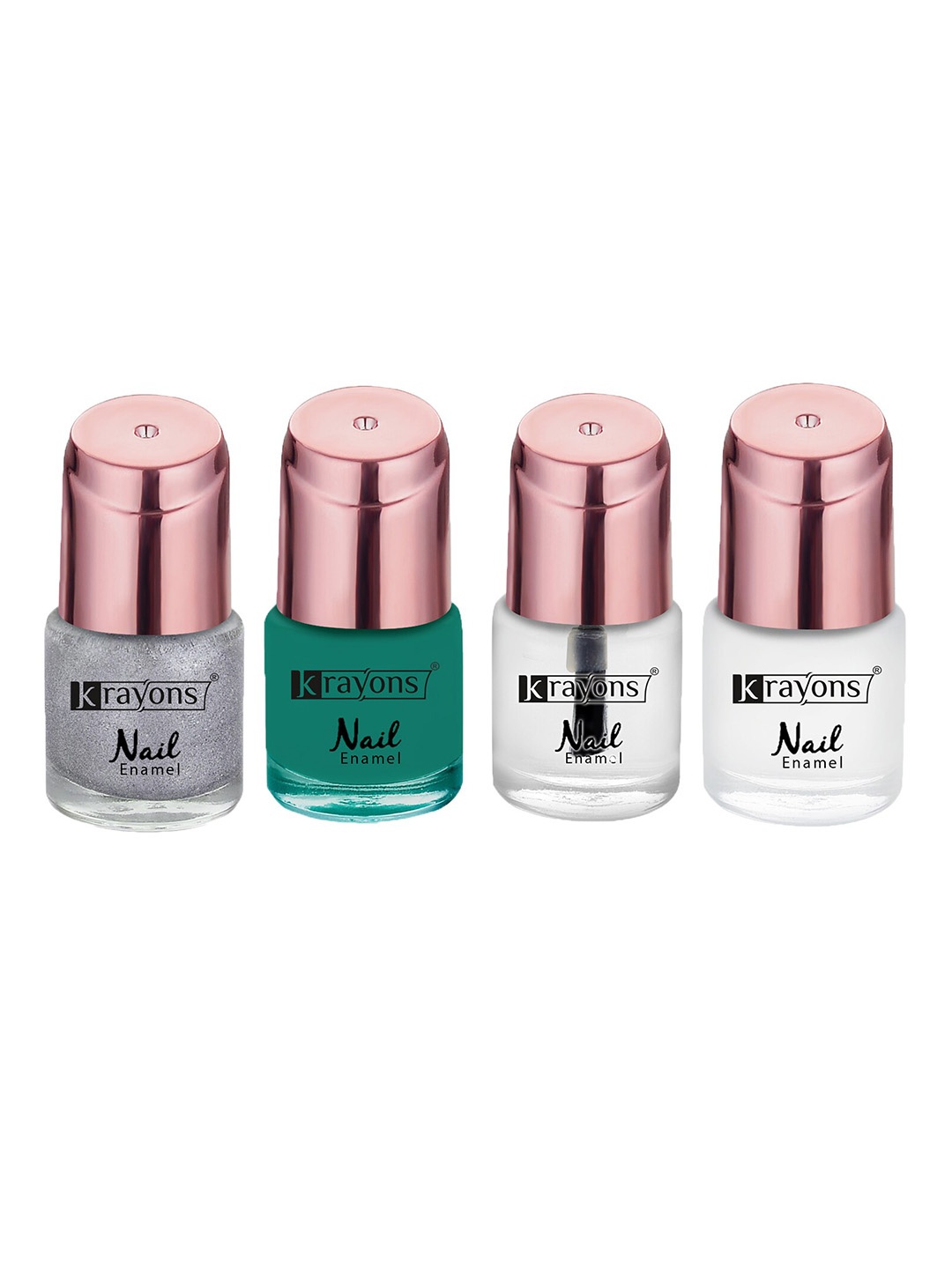 

krayons Set Of 4 Color Me Crazy Gel Long Lasting Nail Polish - 8ml Each, Silver