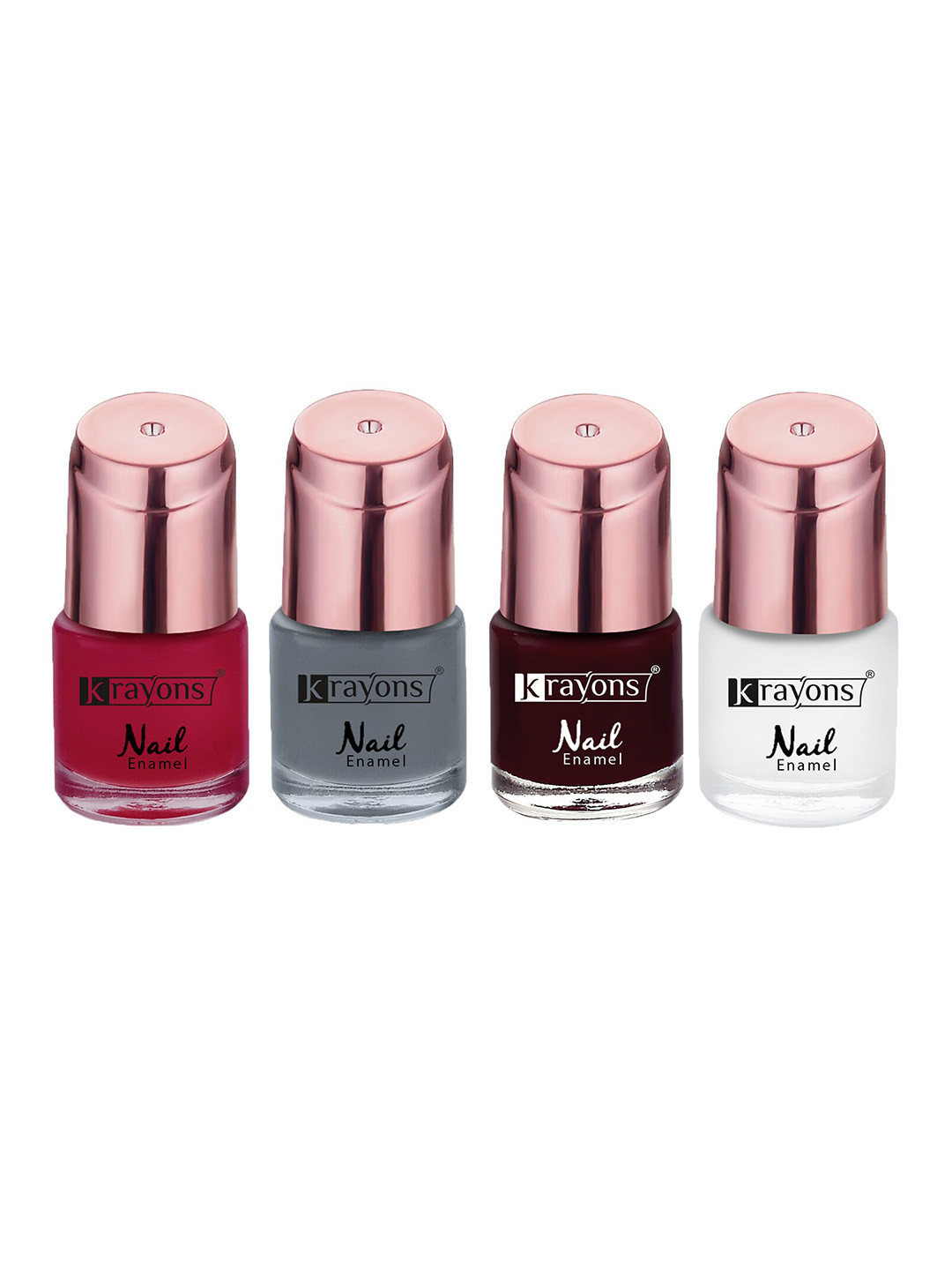 

krayons Set Of 4 Color Me Crazy Gel Long Lasting Nail Polish - 8ml Each, Maroon