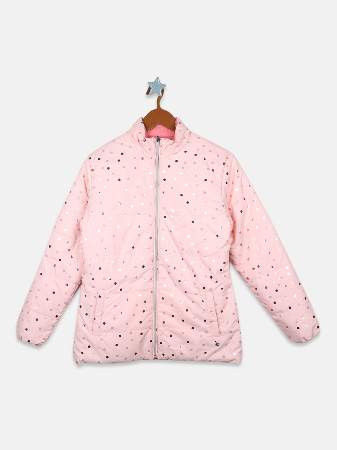 

Monte Carlo Girls Geometric Reversible Bomber Jacket, Pink