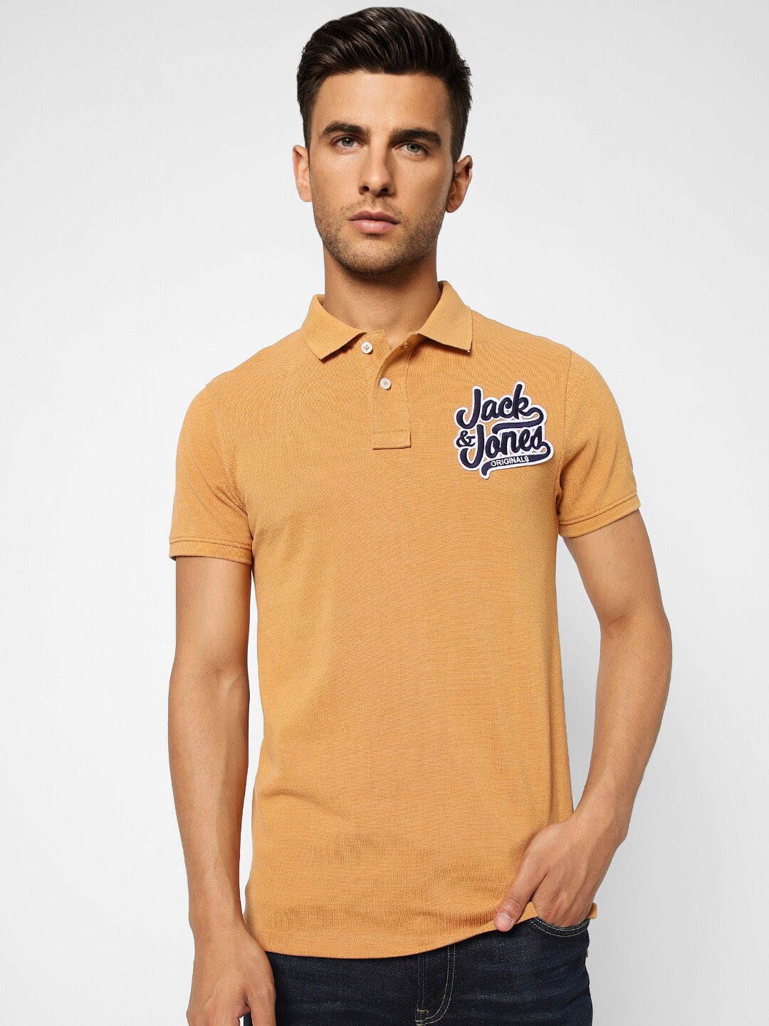 

Jack & Jones Polo Collar Cotton T-shirt, Tan