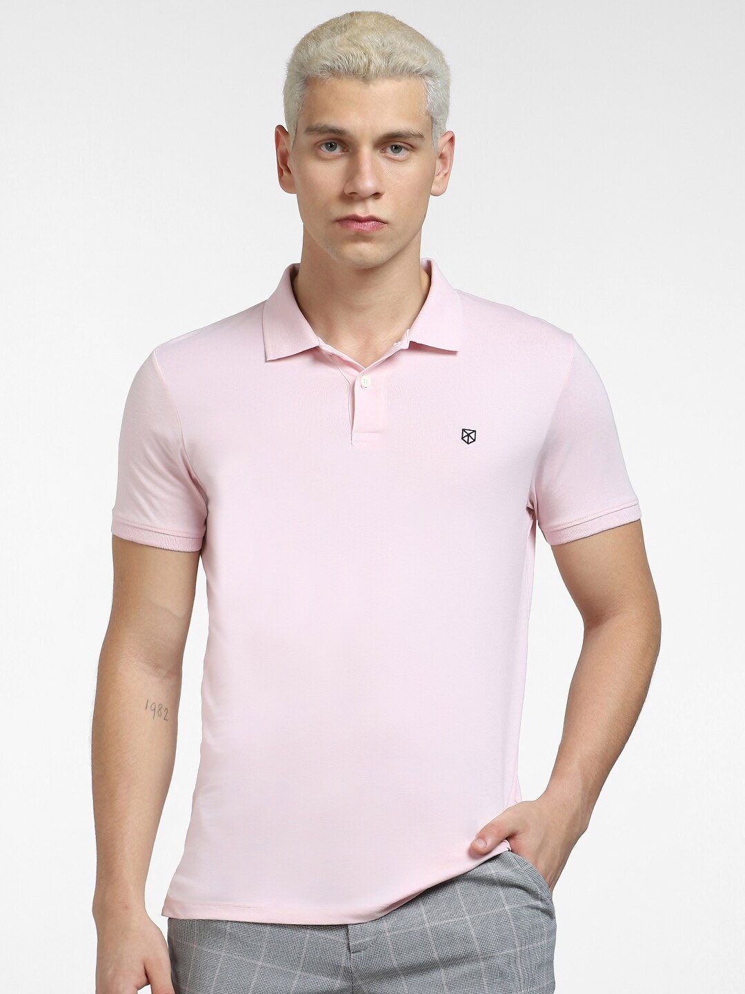 

Jack & Jones Men Polo-Collar Slim Fit Cotton T-shirt, Pink