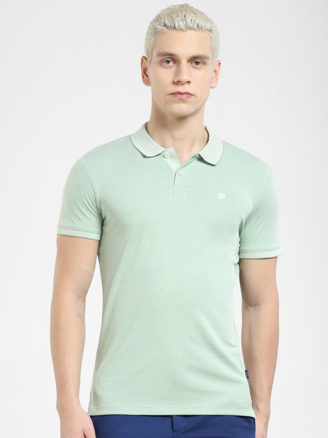 

Jack & Jones Men Polo Collar Cotton T-shirt, Green