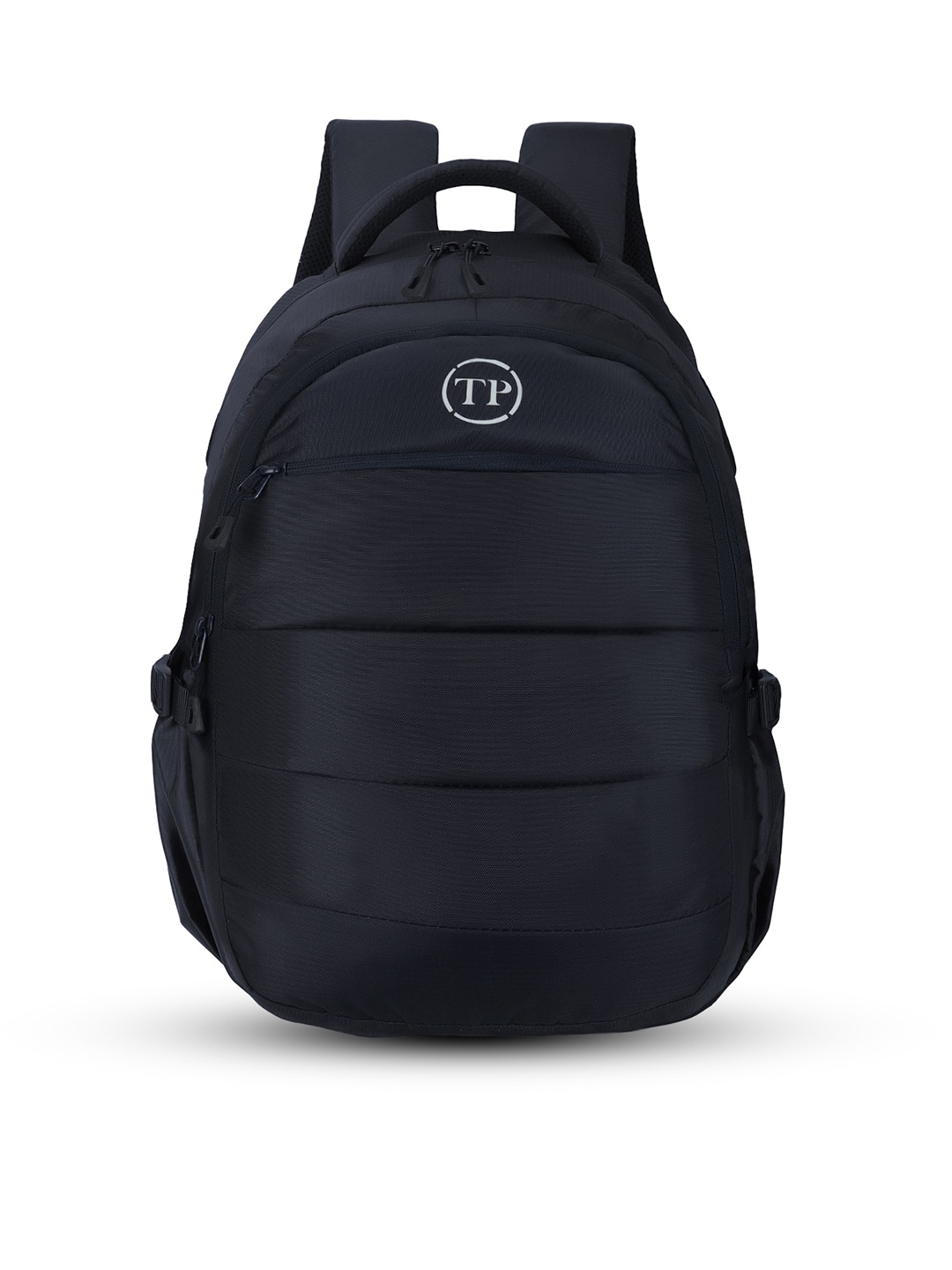 

TRAVEL POINT Brand Logo Backpack with Compression Straps, Black