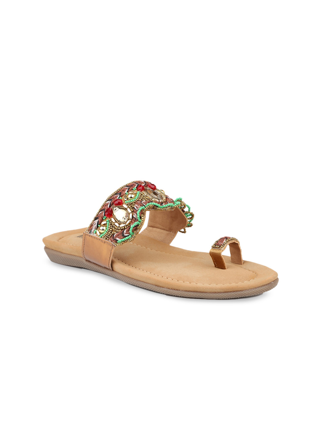 

Inc 5 Women Embellished One Toe Flats, Beige