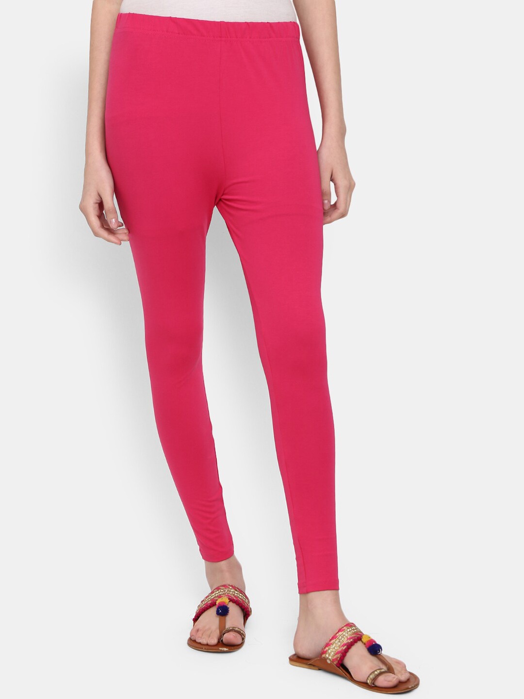 

V-Mart Women Cotton Lycra Churidar Length Leggings, Fuchsia