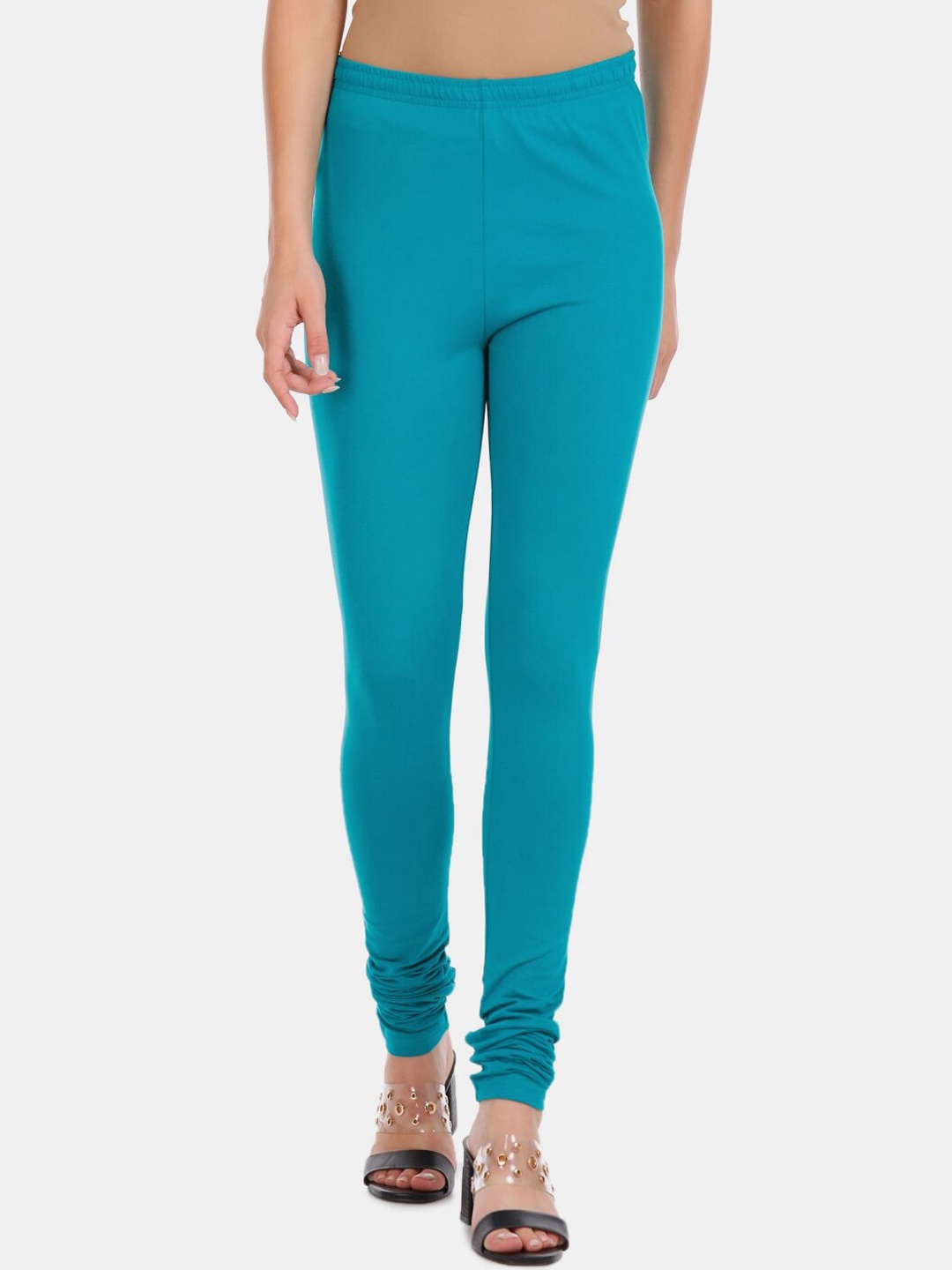 

V-Mart Cotton Churidar Length Leggings, Turquoise blue