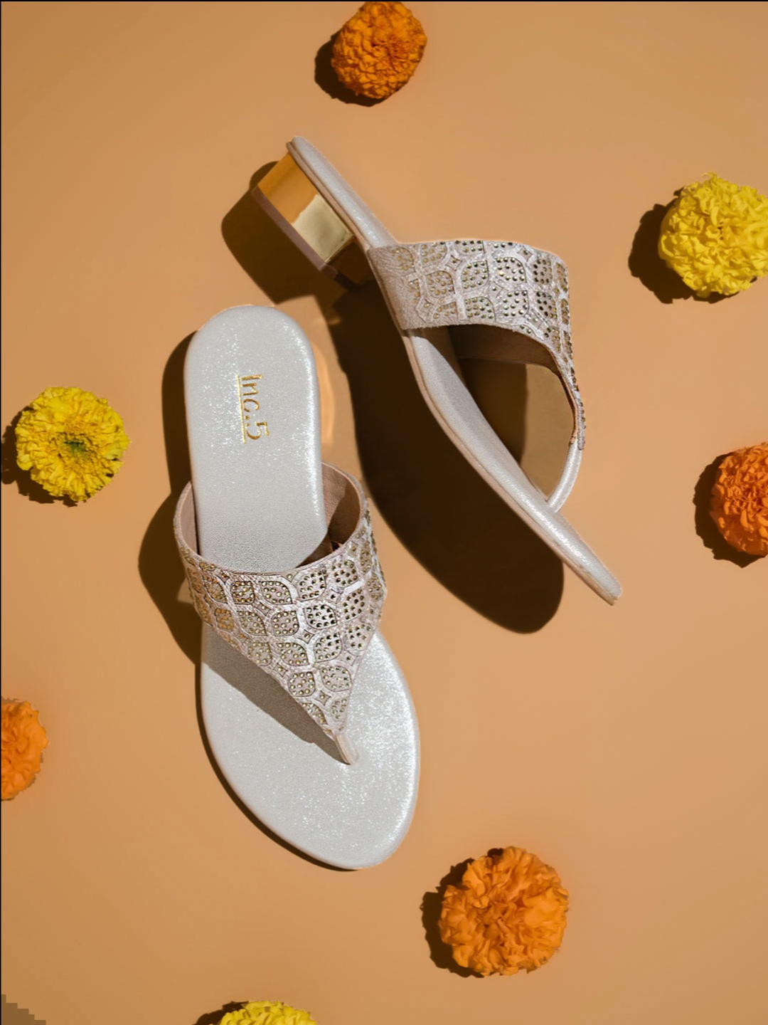 

Inc 5 Women T -Strap Block Heels, Cream