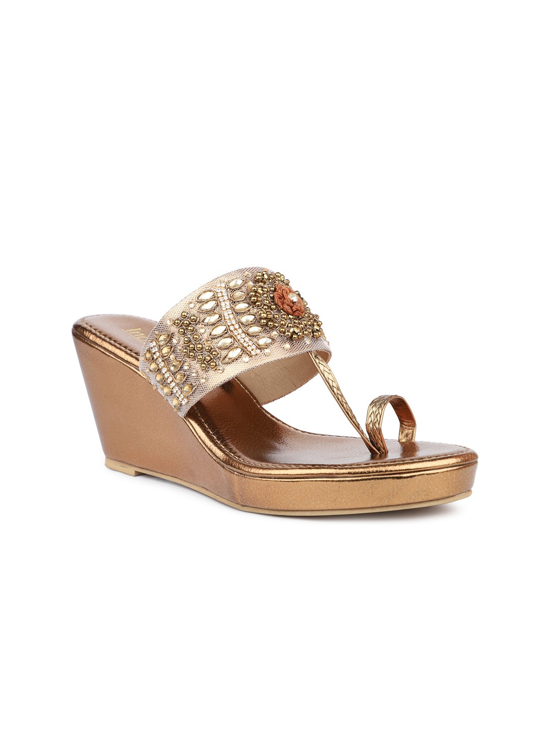 

Inc 5 Women Embellished Wedge Heels, Gold