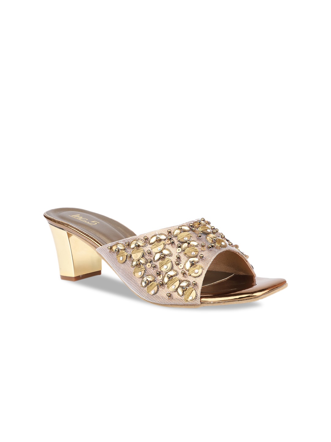 

Inc 5 Embellished Block Heels, Gold