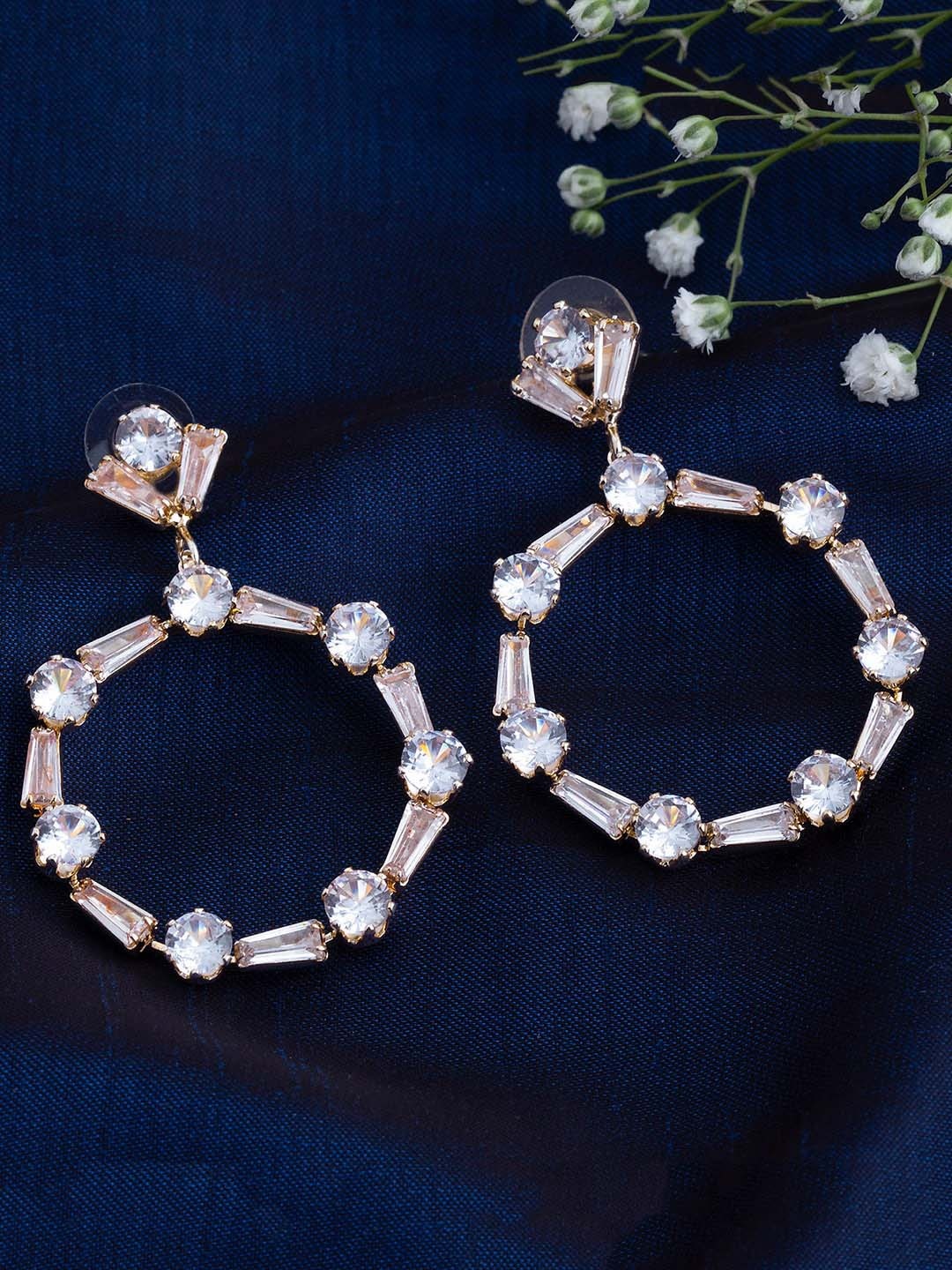 

Alamod Gold-Plated Circular Drop Earrings